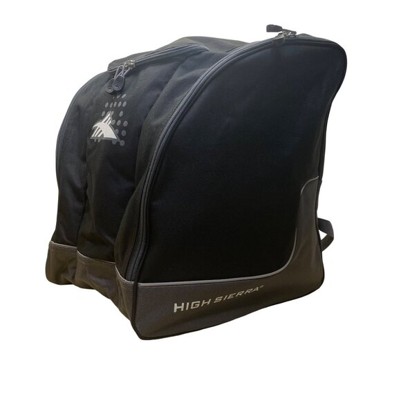High Sierra Unisex Black Polyester Multi-Zipper Ski Snowboard Boot Bag Backpack - Picture 2 of 10